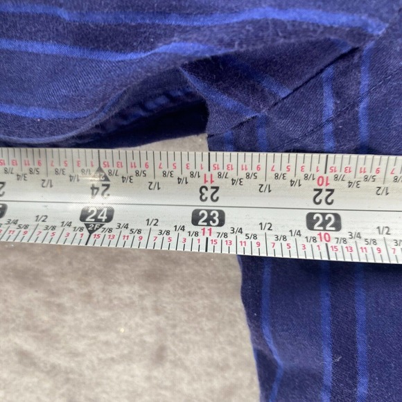 Ben Sherman Shirt Mens 15.5 Button Up Long Sleeve Blue Striped 34-35 - Picture 11 of 13